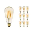 Multipack 10x Noxion Lucent LED E27 Edison Filament Amber 7.2W 630lm - 822 Extra Warm White | Dimmable - Replaces 50W
